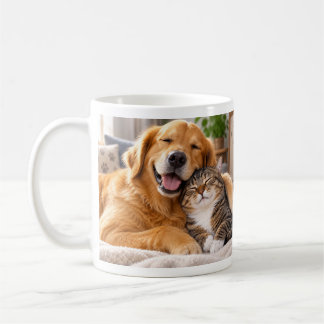 Dog and Cat Harmony on a Mug