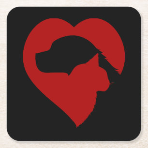 dog and cat heart coasters