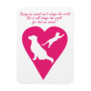 Dog and Cat Heart Magnet