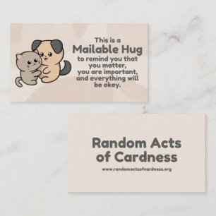 Dog and Cat Hugging Mailable Hug Insert Cards