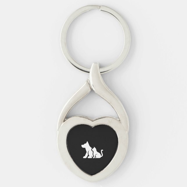 Dog and Cat    Key Ring (Front)