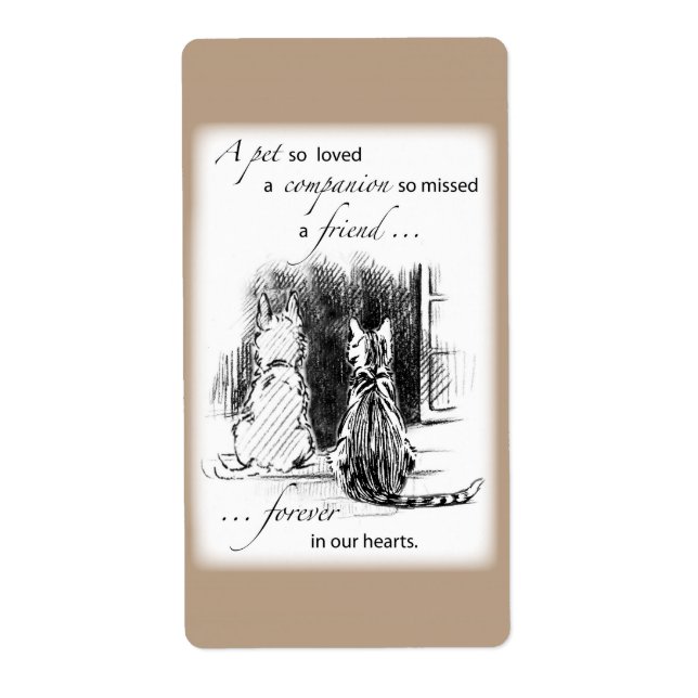 Dog and Cat Looking Out Window, Pet Sympathy (Front)