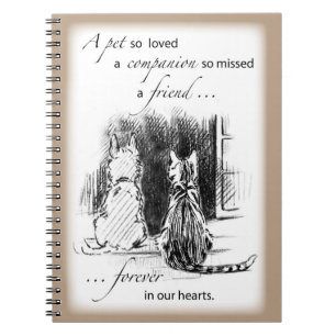 Dog and Cat Looking Out Window, Pet Sympathy Notebook