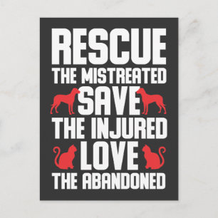 Dog and Cat Love Animal Rescue Awareness Postcard