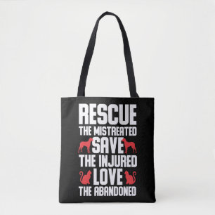 Dog and Cat Love Animal Rescue Awareness Tote Bag