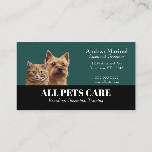 Dog and Cat Pet Services Business Card (Front)