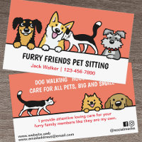 Dog and Cat Pet Sitting Cute Animal Care Funny