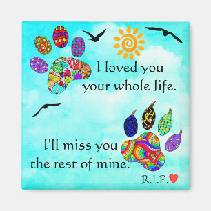 Dog and Cat Pet Sympathy Memorial Magnet