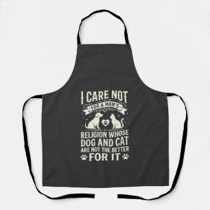 Dog and Cat Religion Quote Apron