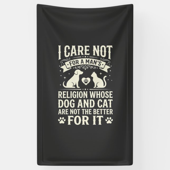 Dog and Cat Religion Quote Banner (Vertical)