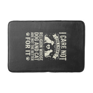 Dog and Cat Religion Quote Bath Mat