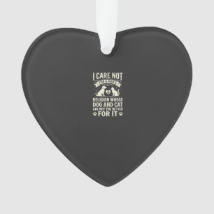 Dog and Cat Religion Quote Ornament