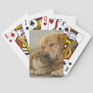 "Dog and Cat Resting Together Classic Playing Card