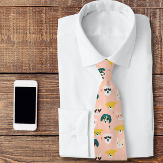 Dog and Cat Valentine's Day  Tie