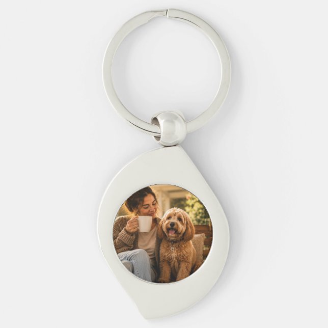 Dog and Coffee Key Ring (Front)