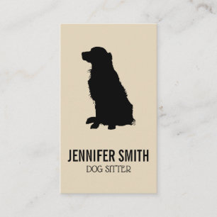 Dog and Dog Prints   (Beige Black) Business Card