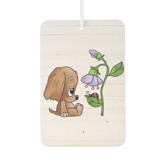 dog and flower car air freshener (Front)