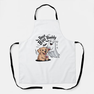 Dog and ghost drinking wine. Classic T-Shirt Apron