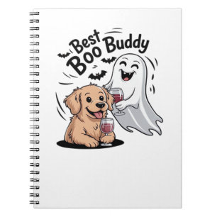 Dog and ghost drinking wine. Classic T-Shirt Notebook