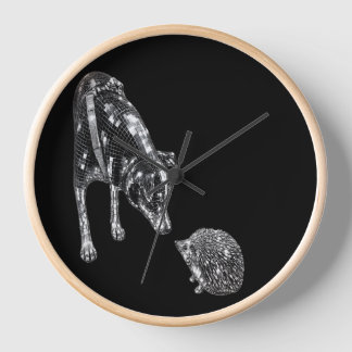 Dog and Hedgehog Wall Clock | Unique Animal Lover 