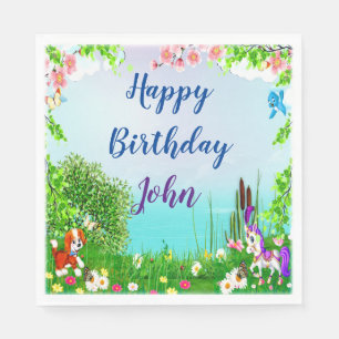 Dog And Horse Birthday Party Napkin