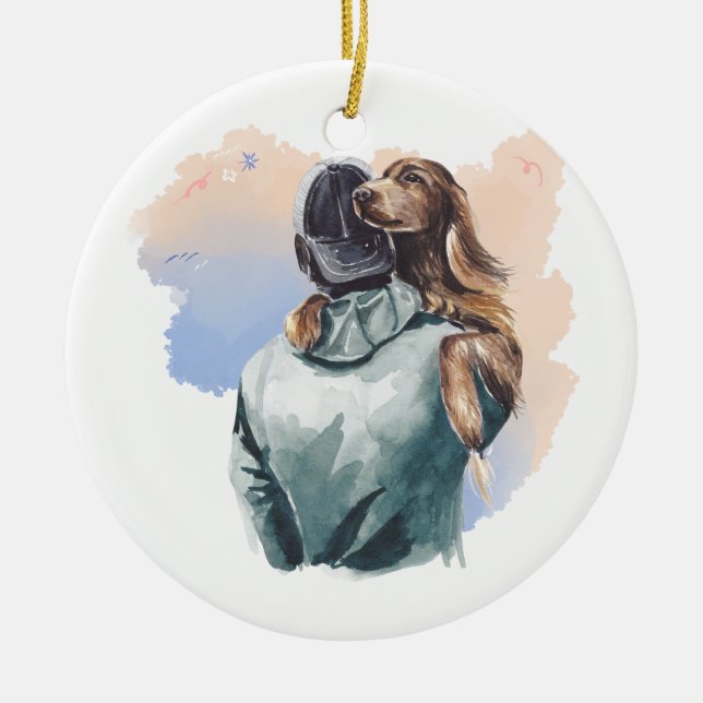 Dog And Man Ornament (Front)