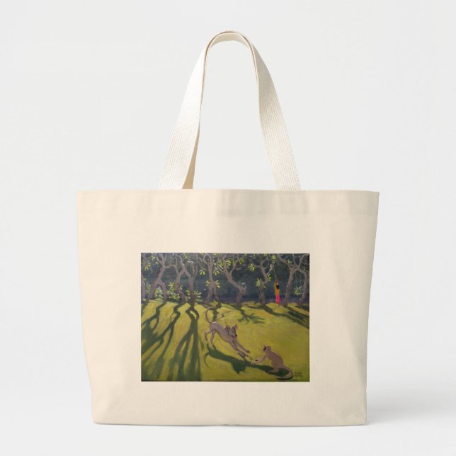Dog and Monkey 1998 Large Tote Bag (Front)
