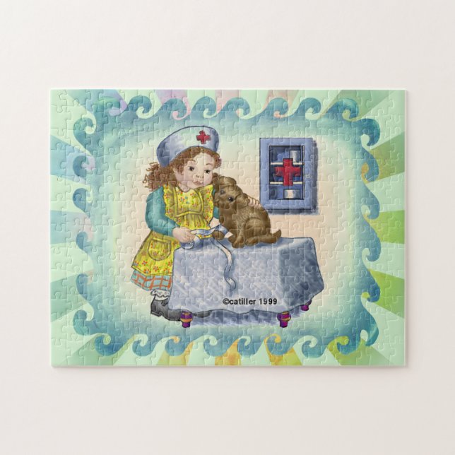 Dog and nurse  jigsaw puzzle (Horizontal)