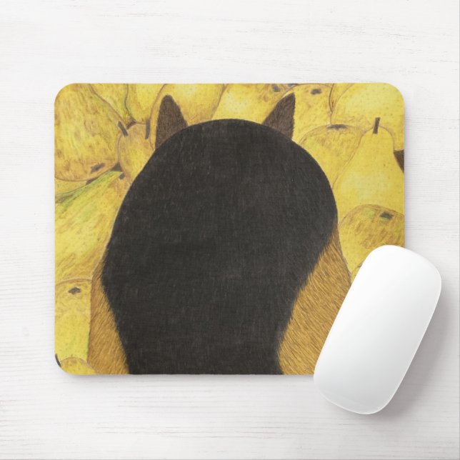 Dog and pears mouse pad (With Mouse)