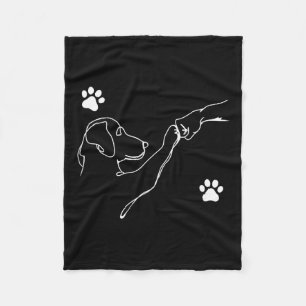 Dog And People Punch Hand Dog Friendship Fist Bump Fleece Blanket