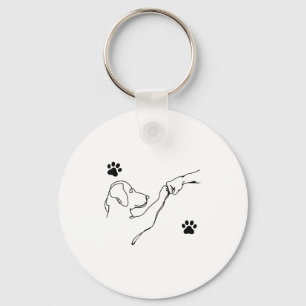 Dog And People Punch Hand Dog Friendship Fist Bump Key Ring
