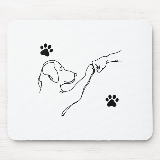 Dog And People Punch Hand Dog Friendship Fist Bump Mouse Mat (Front)