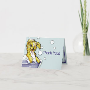 Dog and Pet Groomer Referral - Doggie Bubble Bath Thank You Card