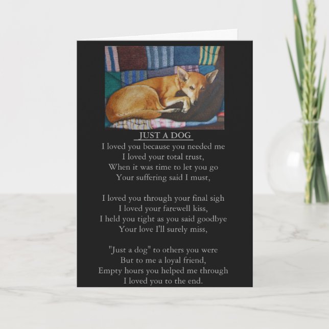 dog and pet sympathy original poem card (Front)