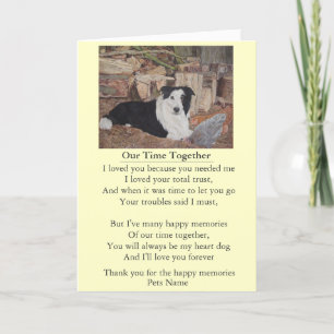 dog and pet sympathy poem original customisable card