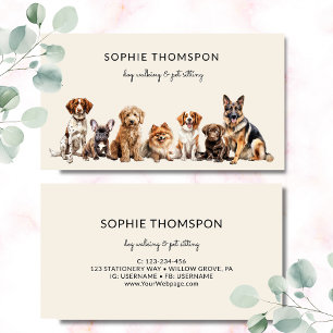 Dog and pets dog walking business card
