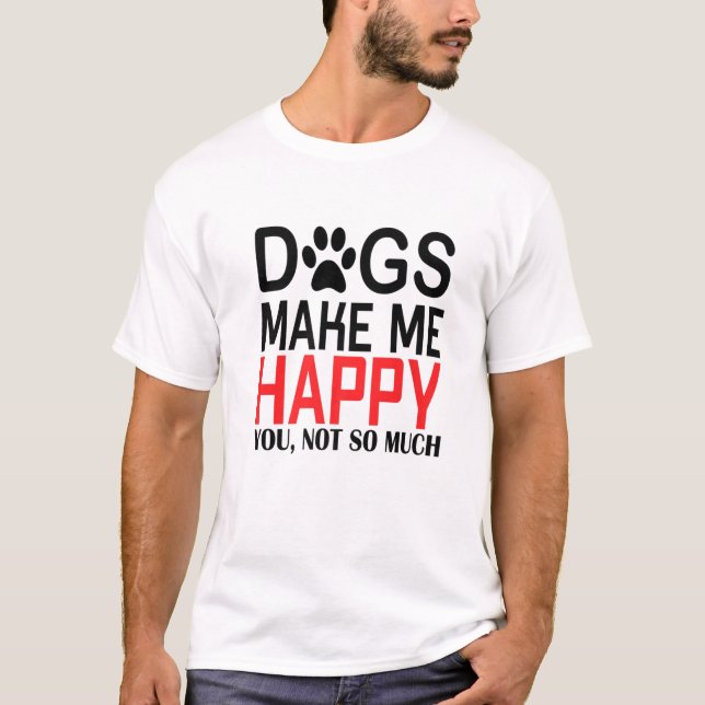 Dog And Puppy Funny Cartoon Pet Lovers T-Shirt (Front)
