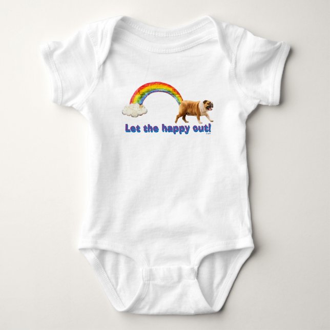 Dog and Rainbow Graffiti Baby Bodysuit (Front)