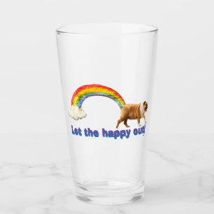 Dog and Rainbow Graffiti Glass