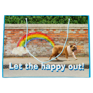 Dog and Rainbow Graffiti Large Gift Bag