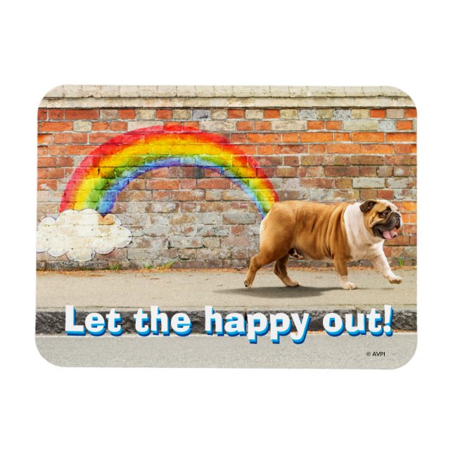 Dog and Rainbow Graffiti Magnet (Horizontal)