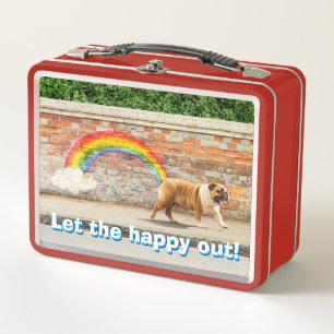Dog and Rainbow Graffiti Metal Lunch Box