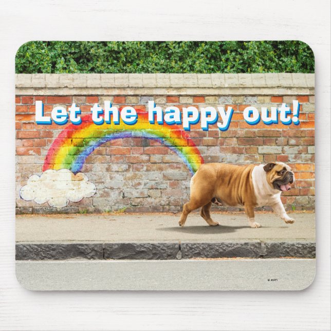 Dog and Rainbow Graffiti Mouse Mat (Front)