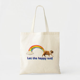 Dog and Rainbow Graffiti Tote Bag