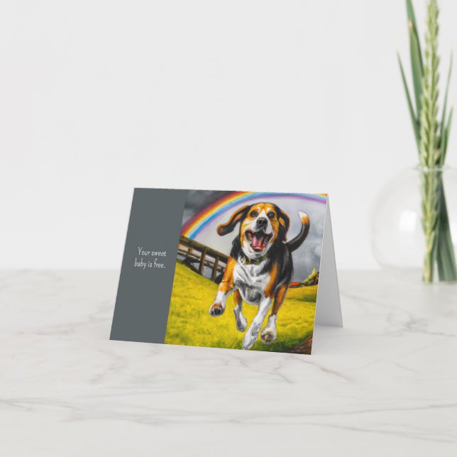 Dog And Rainbow Sympathy Card (Front)
