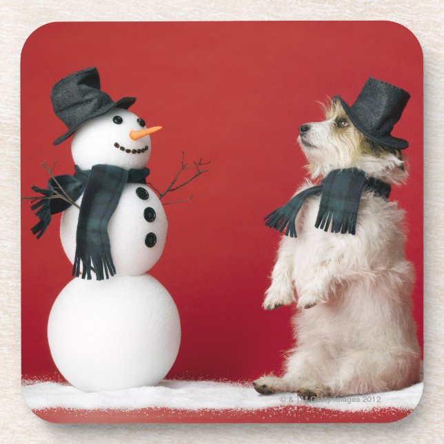 Dog and Snowman Coaster (Front)