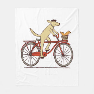 Dog and Squirrel are Friends  Whimsical Animal Art Fleece Blanket