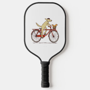 Dog and Squirrel are Friends Whimsical Animal Art Pickleball Paddle