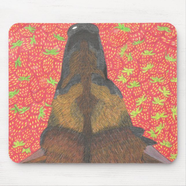 Dog and strawberry mouse mat (Front)