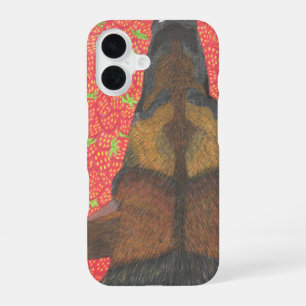 Dog and strawberry phone case